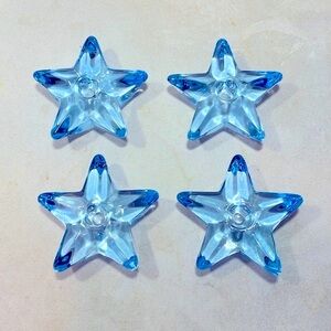 Candle Holders Set of 4 Vintage Moonlight Blue  Stars Cambridge Glass Co. NWOT